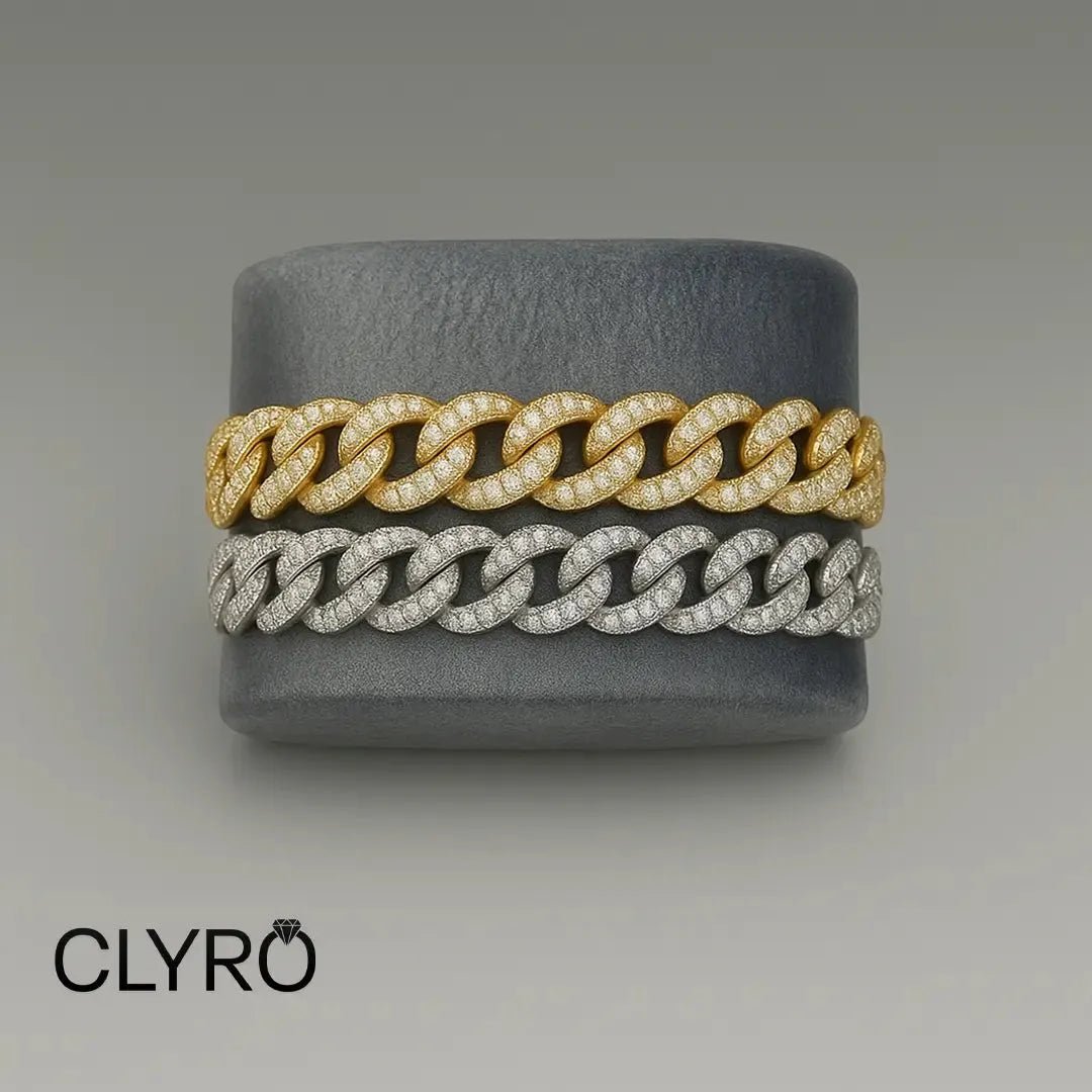 צמיד זהב לבן&צהוב™ | מיאמיClyro צמידים_לגבר מתנה_לגבר שרשרת_לגבר