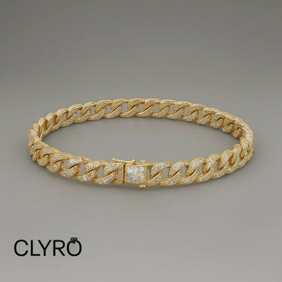 צמיד זהב לבן&צהוב™ | מיאמיClyro צמידים_לגבר מתנה_לגבר שרשרת_לגבר